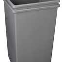 Amazon Basics Square Waste Container, Open Top, Space Saving, 25 Gallons, Grey, Pack of 2