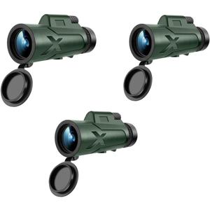 3PCS 12x50 High-Power Monocular Telescope Green