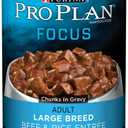 Purina Pro Plan Gravy Wet Dog Food for Large Dogs, Large Breed, Beef and Rice Entre - (Pack of 12) 13 oz. Cans