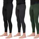 Real Essentials 3 Pack: Men's Active Compression Pants - Workout Base Layer Tights Running Leggings  - Set 7, S