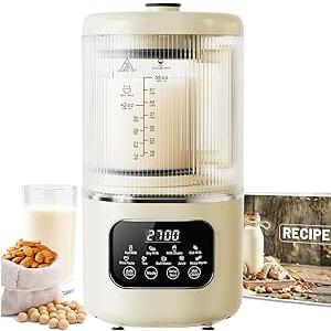 58oz Nut Milk Maker Machine, 10 in 1 Automatic Nut Milk Maker with 20 Blades, LED Display, Soy Milk Maker with 24H Delay Start&12H Keep Warm, Almond Milk Maker for Homemade Oat, Milk Shake, Cream 