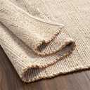 GRUHUM Jute Cotton Area Rug 9'x12' ft Large Rectangle Hand Woven Natural Farmhouse Rugs for Living Room, Bedroom, Kitchen, High Traffic Area - Rustic Vintage Bohemian Eco-Friendly 9x12ft Natural