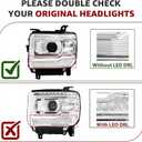 Headlight Assembly Compatible with 2014-2018 GMC Sierra 1500 W/O DRL