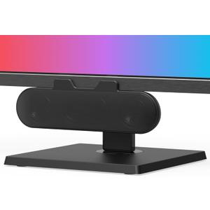 Computer Speakers for Desktop PC Monitor, External Speakers for Laptop, USB-Powered, Plug-n-Play, Wired, Clip-On, Small Computer Soundbar for PC, with Loud Sound, Rich Bass, G-Sensor, USB-C Adapter