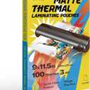 Uinkit Matte Thermal Laminating Pouches 9 x 11.5 Inches 3 Mil Thick Matte Finish 100 Sheets Large Package Fitted for Letter Size Laminating Sheets 8.5 x 11