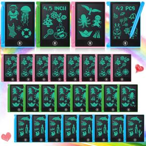 Zhehao 42 Pack Mini LCD Writing Tablet for Kids 4.5 Inch Reusable Doodle Boards Toddler Electronic Drawing Pad Back to School Gift Erasable Educational Tools Girls Boys Birthday Party Favor