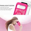 BENTOBEN for Magnetic Google Pixel 10 Pro XL Case, Cute Butterfly Pattern Phone Case for Pixel 10 Pro XL [Compatible with MagSafe] Translucent Matte Slim Shockproof Protective Women Men Cover,Hot Pink