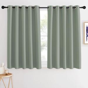 NICETOWN Blackout Sage Green Curtain 54 inches Long, Grommet Thermal Insulated Room Darkening Window Treatment Light Blocking for Kids Room/Bedroom, W66 x L54, 1 Panel