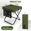 LiKiLiKi 15.7″ Extra Large Foldable Backpack Stool, Heavy Duty Thickened Collapsible Portable Pocket Chair, Compact Pocket Size Travel Seat for Hiking, Fishing, Picnic and Outdoor Activities (Green)
