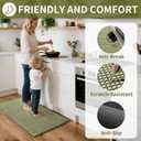 YDKGL Kitchen Mats for Floor, Super Absorbent Kitchen Rugs Non Slip Washable, Rubber Backing Soft Chenille Braided Kitchen Runner Rug Standing Mat Sink Mat, Easy to Clean, Green 17"x30"