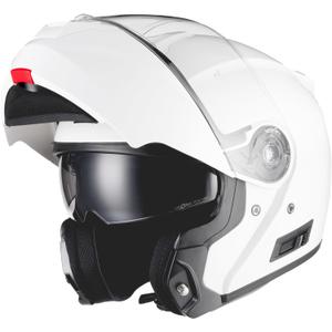 LEM Modular Motorcycle Helmets, Full Face Motorcycle Helmet Flip Up for Touring, DOT Certified, Release Sun Visor & Removable Comfort Liner, Lightweight Street Bike Helmet (White, S)