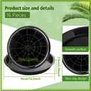Honeydak 16 Pack 14.2 Inch Plant Saucer Plastic Plant Water Tray Plastic Saucers for Indoors Outdoors Round Pot Planter Heavy Duty Drip Trays for Garden Flower, Black, 14.2 Inches in Top Size
