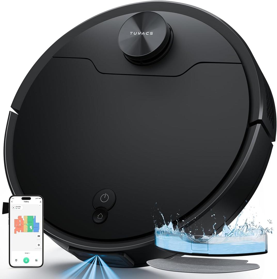 Low-Pile Carpet Robot Vacuum Cleaner, 153 Mins Runtime, Automatic Floor Cleaner with 360 LiDAR Navigation, Wi-Fi/App, Strong Suction, Advanced Obstacle Avoidance, Floor Cleaner Robot for Pet Hair (Black)