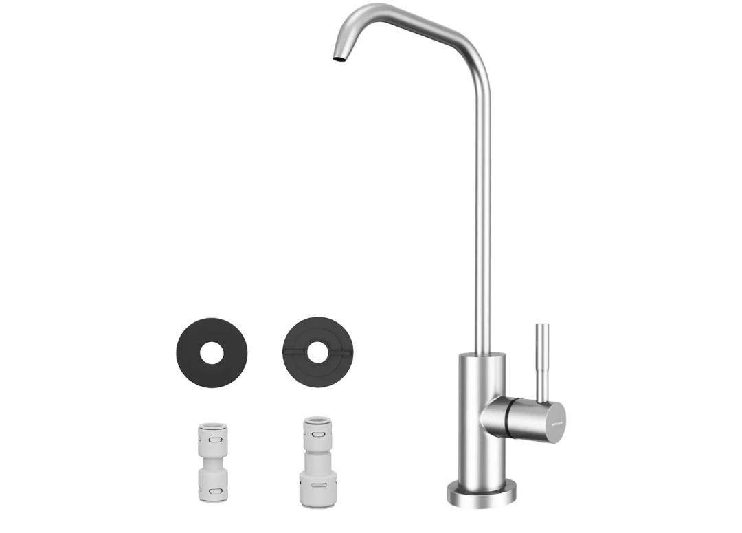 WEWE Drinking Water Faucet, Lead-Free Kitchen Water Filter Faucet for Reverse Osmosis or Water Filtration System, RO Faucet, Brushed Nickel
