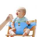 Lychee Harness Seat for High Chair Baby Feeding Safety Seat with Strap, Toddler Booster Harness Belt Portable Dining Seat Strap for Travel Home Restaurant Shopping (Blue)