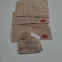 TEXTILOM 100% Turkish Cotton 4 Piece Luxury Washcloth Towel Set for Bathroom & Kitchen, Thick & Super Soft & Highly Absorbent & Quick Dry for Face and Hand- Beige