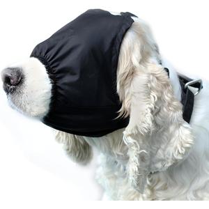 NACOCO Dog Calming Cap Eye Mask Nylon Shading Pet Mask Muzzle for Grooming Anti Car Sickness (Black,L)