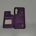 Vinich for Samsung Galaxy S25 Wallet Case with Card Holder, RFID Blocking Credit Slots Kickstand Shockproof Phone Cover for Women Men, Purple