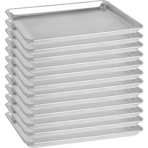 BIEAMA 12 Pack Half Size 18" x 13" Aluminum Baking Sheet Pan Perforated, Commercial Bakery Equipment Cookie Sheets, NSF Approved Baking Tray