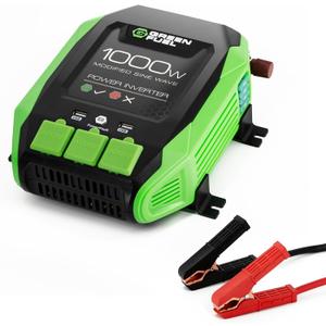 1000W Power Inverter 2000W Peak w/DC 12V to 3X 120V AC, 2X 2.4Amp USB, Mounting Brackets and Clamps Included