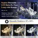 Wedding Butterfly Dimmable Floor Lamp: LED Butterflies Light with Remote Control - White & Warm Lights Butterfly Prop for Birthday Party Decoration - Baby Shower Bridal Shower Home Decor (23.6 in,2)