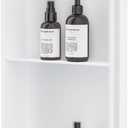 Neodrain 2-Tier 24X12Inch White Shower Niche, Rimless Bathroom Wall Niche Recessed Stainless Steel Waterproof Tile Ready Shower Cubby for Bathroom Storage Organizer