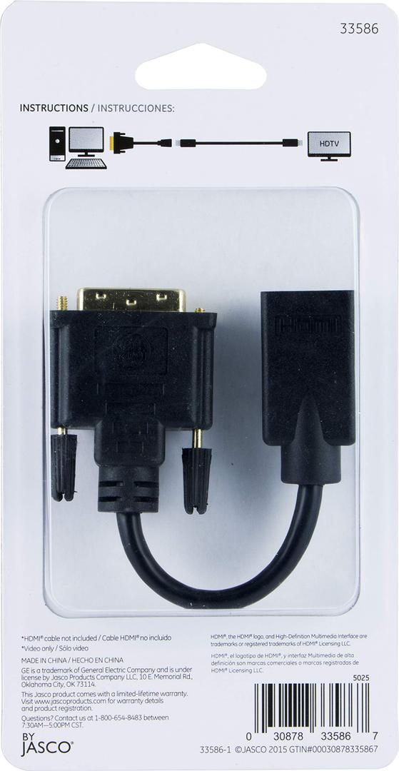 DI GE DVI TO HDMI ADAPTER
