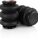 2 Pcs Triple Bellow Air Suspension Bags 2600 lbs Airbags 1/2" NPT Single Port Universal ReplacementThree Mounting Holes in Bottom