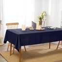 Navy Blue Square Tablecloth 54 x 54 Inch 210 GSM Stain&Water Wrinkle Resistant Washable Fabric Table Cloth for Dining Table Buffet Parties Outdoor Picnic Camping Kitchen