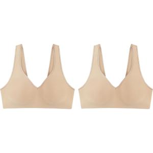 Hanes Women's Wireless Bra, Smooth Comfort Full-Coverage T-Shirt Bra, Single or 2-Pack (Medium)