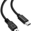 Mini USB to USB-C Charging Cable for Logitech Creators Blue Yeti USB Microphone, Garmin GPS, PlayStation 3 Controller, TI-84 Plus CE Graphing Calculator, Camera, Dash Cam, MP3 & More