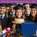 3 x Blue and Gold Graduation Card Box for Class of 2026, Congrats Grad Card Box for Graduation Party Supplies Party Favors