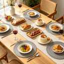 Round Braided Placemats Set of 6 Washable Round Placemats for Kitchen Dining Table 15 inch Woven Fabric Table Mats(Dark Grey)