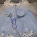 iTVTi Girls Princess Dress Kids Halloween Carnival Party Cosplay Costume Toddler Puffy Sleeve Blue Fancy Outfit, 4-5T