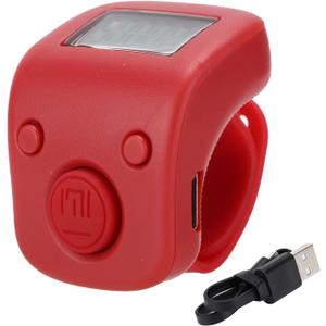 Finger Counter Plastic Finger Counter Ring Buddhist Counting Digital Ring Mini Chanting Counting Tool Manual Clicker Tool Electronic Finger Counter(Red)