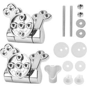 Toilet Seat Hinge Replacement with Bolts Screw and Nuts, Zinc Alloy Replacement Parts-Adjustable Toilet Seat Sliver