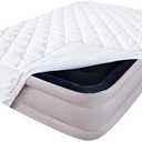 King Size Air Mattress Cover, Thick Quilted Mattress Topper King, Super Soft Breathable and Noiseless Down Alternative Fiber Pillow Top Mattress Pad with Deep Pocket Fits Up to 23 Inch Mattress