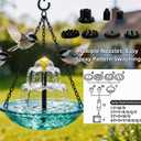 2026 New Solar Cascade Hanging Bird Bath Fountain Outdoor Bowl Bird Bath with Solar Pump, Large Hanging Fountain for Hummingbirds, Gardens, Patio & Backyard (Blue)