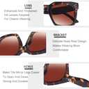 Vintage Women Oversized Sunglasses Designer Luxury Square Sun Glasses UV400 Protection Flat Lens (Tortoise Frame Gradient Brown Lens)