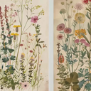 3Pcs Vintage Wildflower Canvas Wall art Country Farmhouse Watercolor Flower Botanical Painting Pictures Wall Decor Floral Poster Print Artwork for Bedroom Living Room Girls Room Decoration