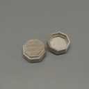 BLUTETE Velvet 3 Slots Jewelry Ring Box Engagement Wedding Box Keepsake Box Bridal Photo Ring Triple Slots Octagon (Champagne)