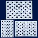 WISYOK Jumbo American Flag 50 Star Stencil Template, 24.5'' x 17.5'', 3 Sizes Large Plastic Stencil Template for Painting on Wood, Fabric, Paper, Airbrush, Walls Art