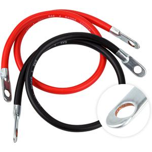 CARTMAN 4AWG 24-Inch Battery Inverter Cables Set, 4Gauge x 24"(1 Positive & 1 Negtive) for Car, Truck, RV, Solar