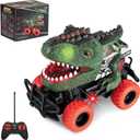 Dinosaur Toys Remote Control Car for Kids 3-7, Dino RC Car for Toddler Kids Toys Age 3 4 5 6 7 Boys and Girls Christmas Birthday Gift (Green)