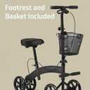 Medline Manual Seated Mobility Scooter Knee Walker, 8 Wheels, 300 lbs. Capacity, Black- for Leg & Foot Injuries, Crutch Alternative, 1 Ct.