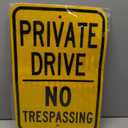 Faittoo Private Drive Sign, No Trespassing Sign, 18 x 12 Inches Engineer Grade Reflective Sheeting Rust Free Aluminum, Weather Resistant, Waterproof, Durable Ink, Easy to Mount, Indoor & Outdoor Use, Yellow and Black - 1 Pack