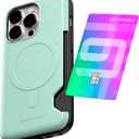 GOOSPERY Mag Bumper Compatible with iPhone 13 Pro Case, Compatible with Magsafe, Card Holder Wallet Protective Dual Layer Sturdy Phone Back Cover - Teal (Green)
