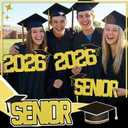 2 x Xuhal 2 Pcs 2026 Senior Sign Glitter Senior 2026 Photo Props Gold and Black 3D Graduation Decorations Grad Night Party Photoshoot Supplies School Graduate Decorations