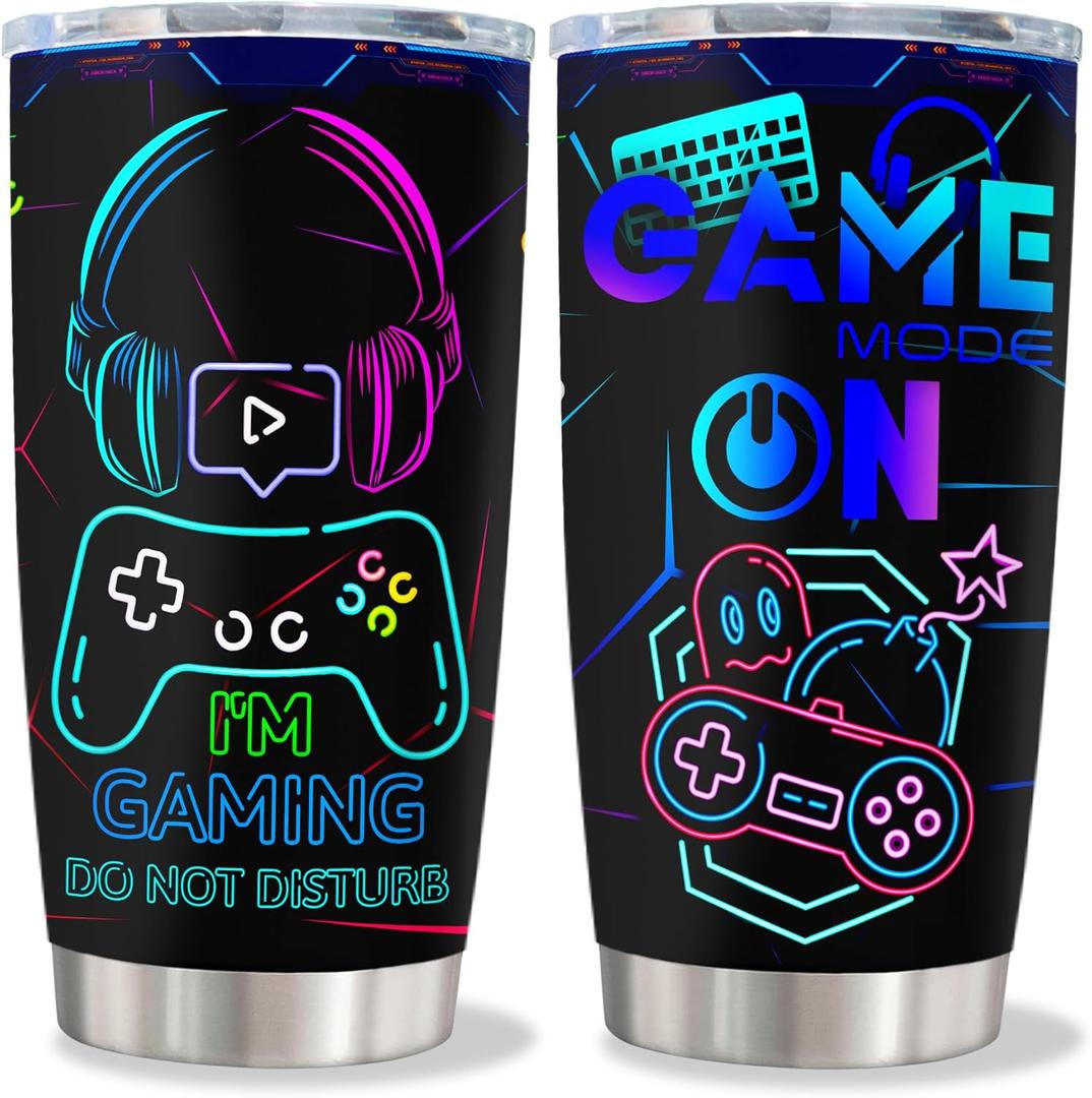 Gamer Gifts for Men, Easter Gifts for Gamers Kids, Gaming Stuff Mugs, Cool Christmas Birthday Gift for Him Men Teenage Teen Boys Boyfriend Husband, Video Games Stainless Steel Tumbler 20oz