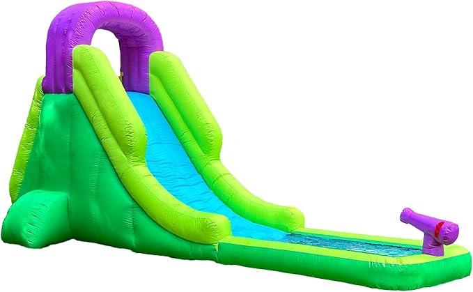 Bounce N' Play Hurricane River Inflatable Water Slide for Kids - Water Park with Slides, Climbing Wall, Water Cannon and Splash Pool - Ages 5 and Up - with Blower